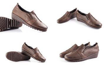Group of Shoes on isolated background, comfortable footwear.