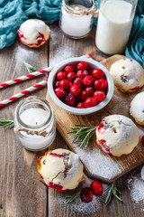 Muffins with cranberries and chocolate