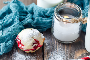 Muffins with cranberries and chocolate