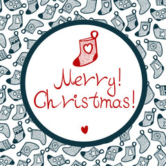 Cristmas stocking with pattern and little heart