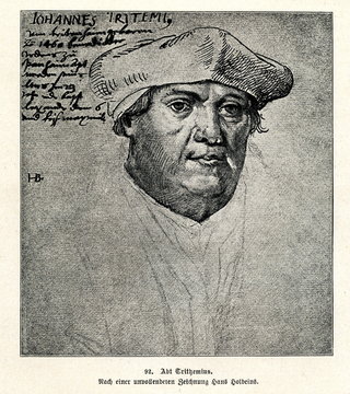 Johannes Trithemius, German Benedictine abbot and a polymath active in the German Renaissance (from Spamers Illustrierte Weltgeschichte, 1894, 5[1], 192)
