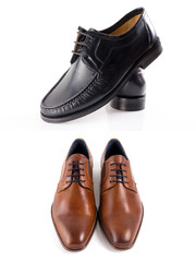 Group of shoes on white background