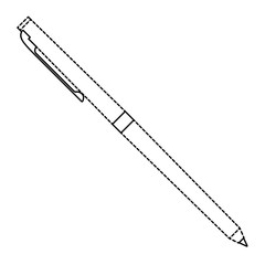 classic ballpoint pen write supply office object vector illustration dotted line design