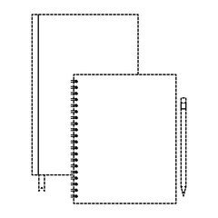 spiral notepad diary and pencil template branding and corporate identity blank vector illustration dotted line design