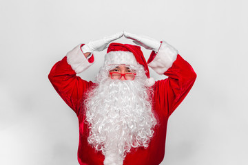 Portrait of Santa claus ,merry christmas,Gifts for Children,Portrait of santa claus on white background,December is the month of Christmas.