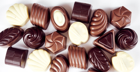 Top view of cholocate bonbons