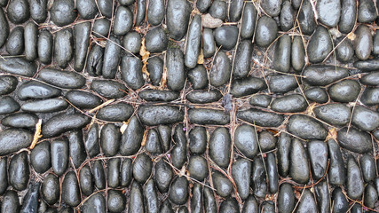 Pebble pavement in a park on Madeira