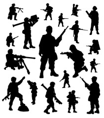 Soldiers silhouettes collection