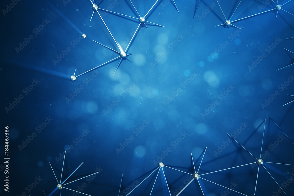 Poster 3d illustration abstract bacgkround connection dots and lines of technology. connection structure. s
