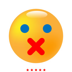 Silence emoticon icon . Different color .