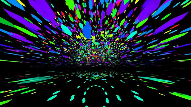 Rotation around the pulsating figure. Pulsating patterns that change color. VJ background.