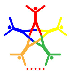 Teamwork icon . Different color .