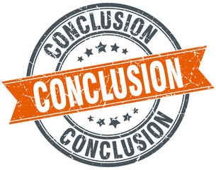 Obraz premium conclusion round grunge ribbon stamp