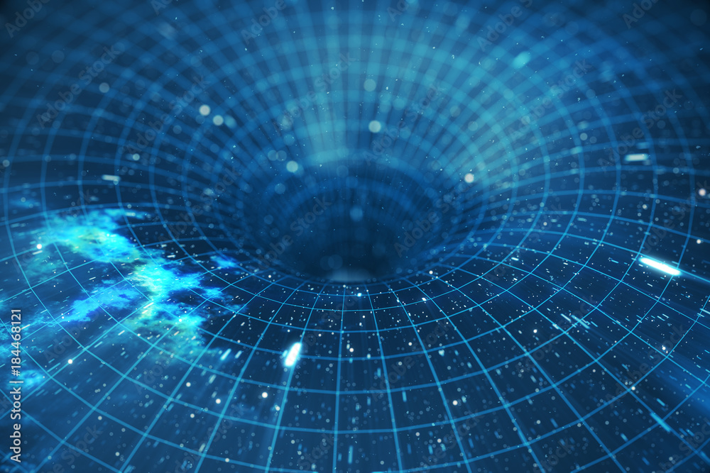 Canvas Prints 3d illustration tunnel or wormhole, tunnel that can connect one universe with another. abstract spee
