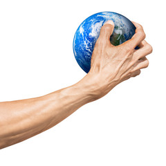 Hand hold on globe