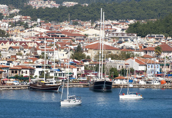 Fototapeta na wymiar Turkey's Marmaris Town Yachts