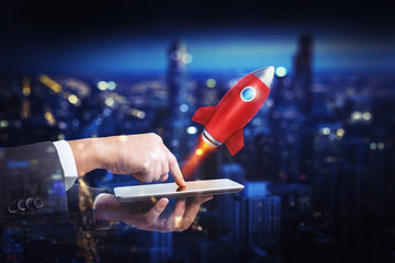 Startup working enterprise. 3D rendering