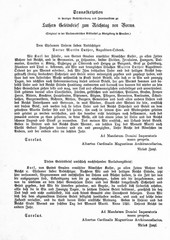 Naklejka premium Typed text of letter of safe conduct, send to Martin Luther by Emperor Charles V, and invitation to come to Diet of Worms (from Spamers Illustrierte Weltgeschichte, 1894, 5[1], 220/ 221) 