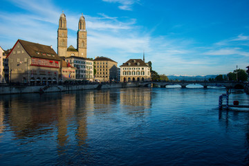 Zurich Switzerland old town at river
