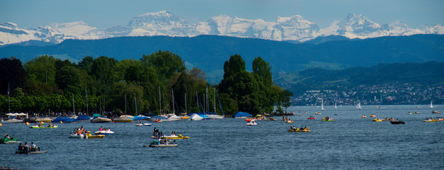 Lake Zurich and the Alps