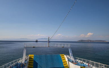 Ferry boat back view