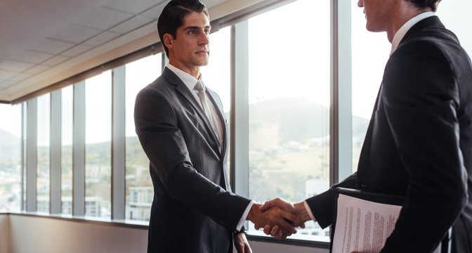 Handshake after a business agreement