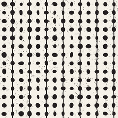 Hand drawn style ethnic seamless pattern. Abstract geometric background in black and white.