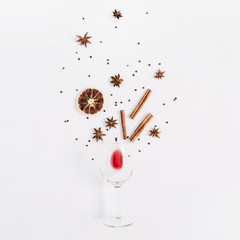 Mulled wine ingredients. Christmas or New Year holiday concept.