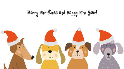 Christmas card with cartoon dogs.