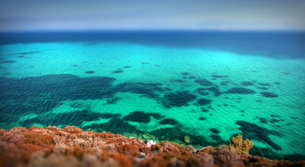Turquoise sea coast