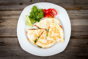 Chicken quesadilla dish