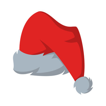 Red hat of Santa Claus on the white background.