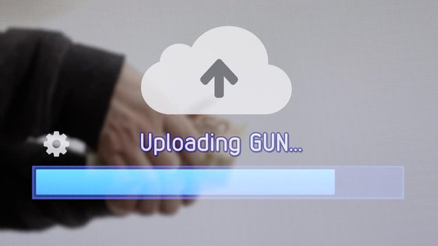 Uploading / downloading Gun from the cloud. Background: buying a weapon with money.
