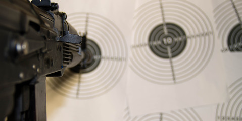 The weapon on the target 