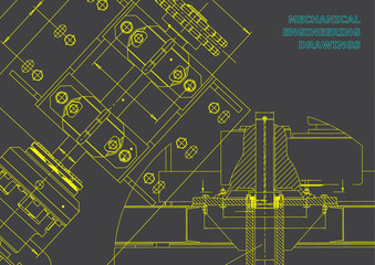 Engineering backgrounds. Technical Design. Mechanical engineering drawings. Blueprints. Gray