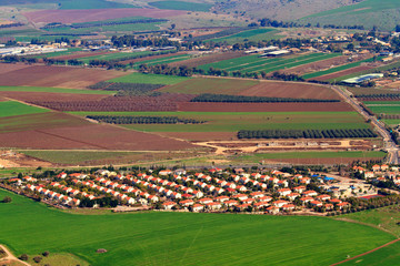 View from Mount Tabor to Kibbutz Alonim in Israel