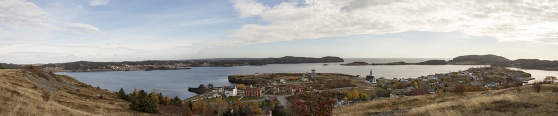 Fototapeta na wymiar Panorama of Trinity Bay, Newfoundland, Canada