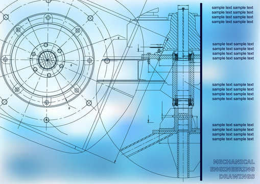 Mechanical engineering drawings. Vector engineering drawing