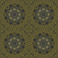 Seamless doodle pattern. Ethnic motives gray