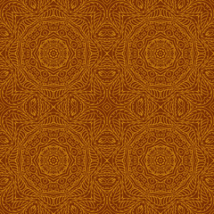 Seamless doodle pattern. Ethnic motives. Brown Zentangl