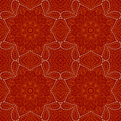 Seamless pattern doodle Orange ornament. Ethnic motives. Zentangl