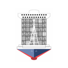 sea port isolated on background containers ship