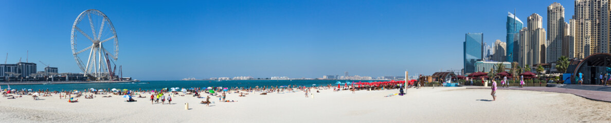 Panorama New public beach - Jumeirah Beach Residence JBR  with a 2 km promenade in Dubai