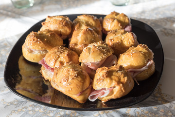 homemade sandwiches with sliced