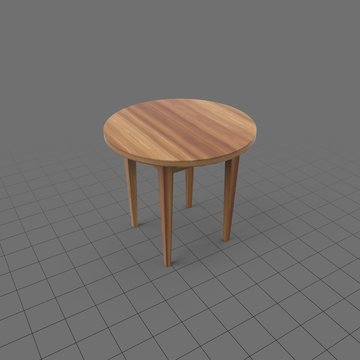 Round wood end table