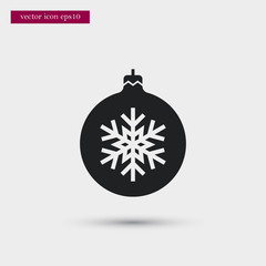 Fototapeta premium Xmas tree toy icon simple winter vector sign