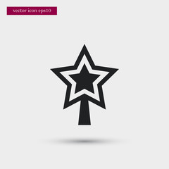 Obraz premium Xmas tree toy star icon simple winter vector sign