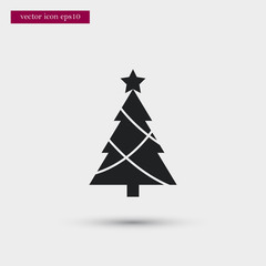 Xmas tree icon simple winter vector sign