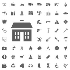 Building, house icon. Construction and Tools vector icons set