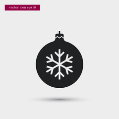 Fototapeta premium Xmas tree toy icon simple winter vector sign